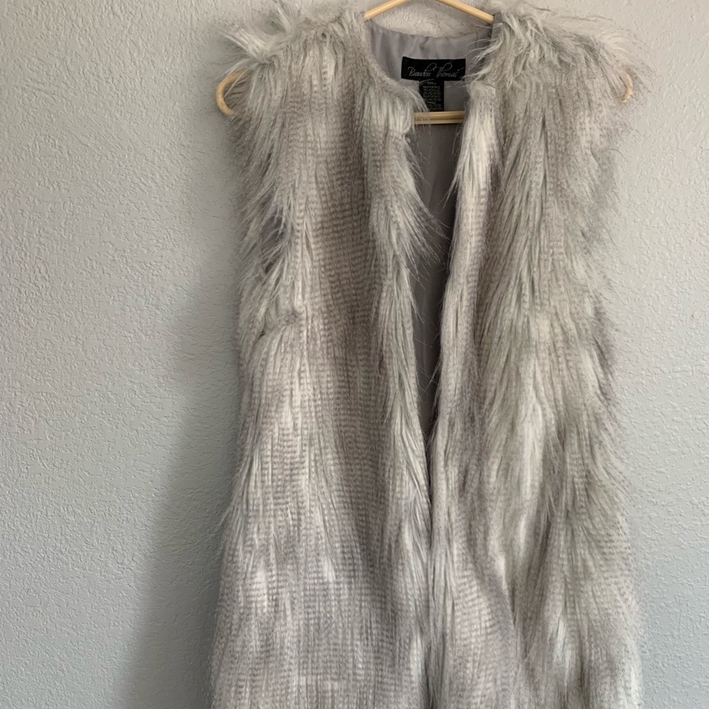 Long faux fur vest